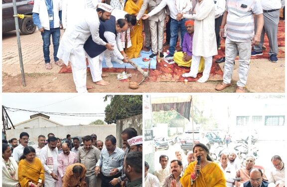 *माधवनगर में सांसद निधि से होने वाले 40 लाख रुपए के विकास कार्यो का आज हुआ भूमिपूजन* 〰️〰️〰️〰️〰️〰️〰️〰️ *कार्यक्रम में भाजपा जिलाध्यक्ष श्री दीपक सोनी टंडन, महापौर श्रीमती प्रीति सूरी, निगम अध्यक्ष श्री मनीष पाठक सहित पार्षदों व वार्ड की मौजूदगी में हुआ भूमिपूजन*