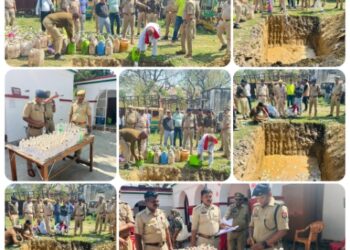 *थाना गुरसहायगंज पुलिस द्वारा थाना गुरसहायगंज पर पंजीकृत धारा 60 आबकारी अधिनियम के 169 मुकदमों से संबंधित 2700 लीटर अवैध देशी व कच्ची
