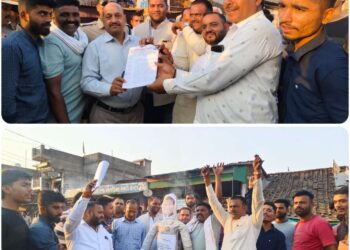 सिलौंडी में बागरी समाज ने प्रदीप अहिरवार का पुतला दहन