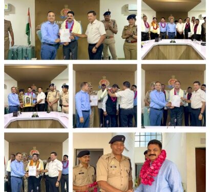 जिलाधिकारी कन्नौज शुभ्रांत शुक्ल व पुलिस अधीक्षक कन्नौज विनोद कुमार द्वारा अधिवर्षता आयु पूर्ण कर सेवानिवृत्त होने वाले अधिकारी/पुलिसकर्मियों को शॉल भेंट कर विदाई दी एवं उनके उज्ज्वल भविष्य व अच्छे स्वास्थ्य की कामना की गयी।*
