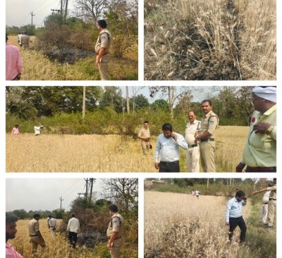 उमरिया पान थाना अंतर्गत कुम्ही रोड एमपीवी ऑफिस के सामने अशोक तिवारी के खेत में हाई टेंशन लाइट का तार टूट जाने से खेत में लगी आग