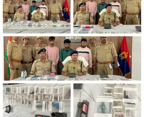*थाना छिबरामऊ पुलिस द्वारा कस्बा छिबरामऊ में हुयी 03 चोरी की घटना का खुलासा करते हुये घटना में संलिप्त 03 अभियुक्त व 01 बालअपचारी को किया गिरफ्तार, कब्जे से चोरी किये गये आभूषण (वजन करीब 90 ग्राम सोना व 1,350 ग्राम चांदी) अनुमानित कीमत करीब 10 लाख रूपये व 80,000/- रू0 नगद किये बरामद ।*