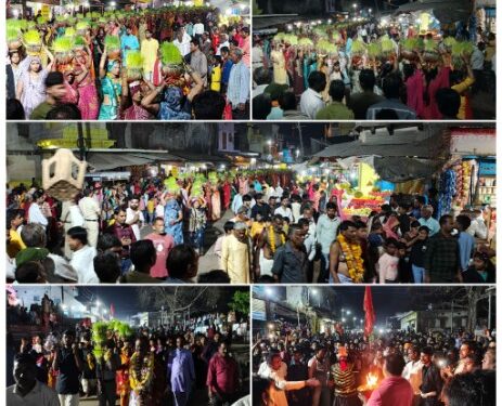 उमरियापान में भक्तिभाव के साथ निकले जवारें  खप्पर लिए नाच रहीं थी काली, पंडा खेल रहे थे भाव,बड़ी संख्या में शामिल हुए श्रद्धालु, प्रशासन- पुलिस बल रहा तैनात