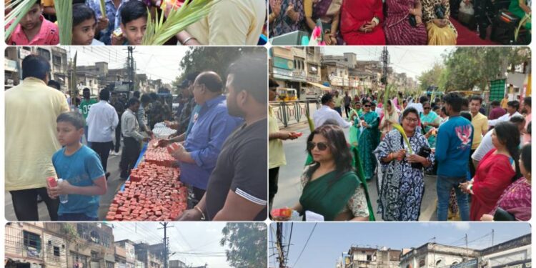 *उत्साह और उमंग के साथ निकली ईसाई समुदाय की खजूर रविवार रैली* *महापौर श्रीमती सूरी ने टीम के सदस्यों के साथ किया जुलूस का जोरदार स्वागत किया* *ईसाई समुदाय ने महापौर को किया धन्यवाद प्रेषित*