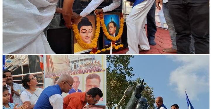 *डॉ आंबेडकर प्रतिमा पर माल्यार्पण कर भीम जन्मोत्सव का हुआ आगाज* *आज डॉ.आंबेडकर जयंती का विशाल आयोजन*