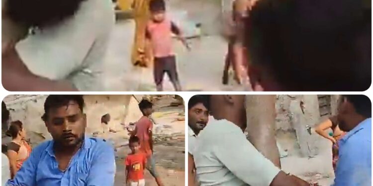 प्रेमी को पेड़ में रस्सी से बांधकर ग्रामीणों ने चप्पलों से की जमकर पिटाई, वायरल वीडियो !!