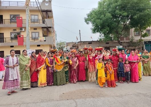 *कर्मचारी कॉलोनी में माता बहनों ने मनाया गणगौर उत्सव*  *मातृ शक्तियों ने धूमधाम से मनाया गणगौर पर्व*