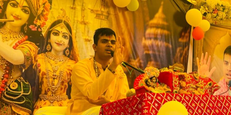 नगवाड़ा में नंदलाला का जन्मोत्सव में झूमे भक्त:कथा वाचक सद्भव तिवारी जी