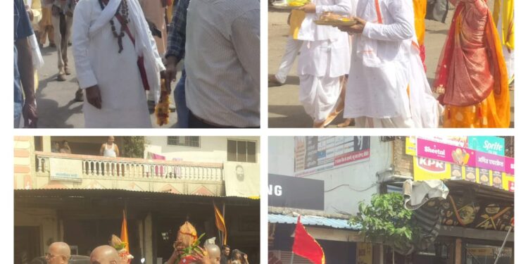 श्रीराम दरबार एवं राधा-कृष्ण प्राण प्रतिष्ठा यज्ञ महोत्सव का शुभारंभ ….निकाली भव्य कलश यात्रा