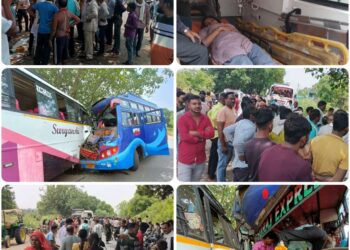 सिलौंड़ी में दो बसों में भिड़ंत: एक बस के चालक की मौत,21 यात्री घायल,5 हालात गंभीर