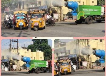 *निगमायुक्त प्रीति यादव के निर्देशानुसार* *आम नागरिकों को गर्मी से राहत प्रदान करने शहर के प्रमुख चौराहों पर डिफोगर मशीन चलाई जा रही है प्रतिदिन*