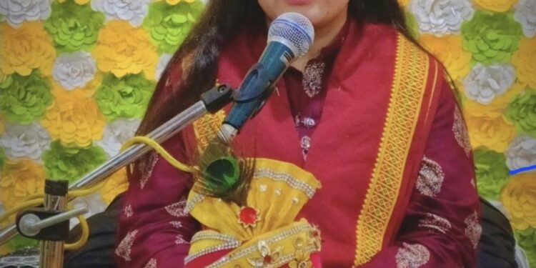 किशोरी वैष्णवी गर्ग जी के मुखारबिंद से **मंगल कलश यात्रा के साथ संगीतमय श्रीमद् भागवत महापुराण का शुभारंभ*