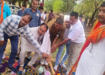 अंतर्वेद में हाई स्कूल के नवीन भवन का भूमिपूजन विधायक ने किया