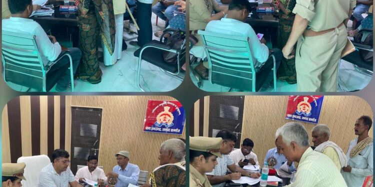 संपूर्ण थाना समाधान दिवस में पहुंची साथ शिकायतें कर का मौके पर हुआ निस्तारण नायब तहसीलदार थाना अध्यक्ष पारूल चौधरी रही मौजूद