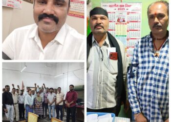 डाक कर्मचारियों ने काली पट्टी बांध कर ड्यूटी प्रदर्शन