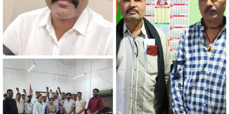 डाक कर्मचारियों ने काली पट्टी बांध कर ड्यूटी प्रदर्शन