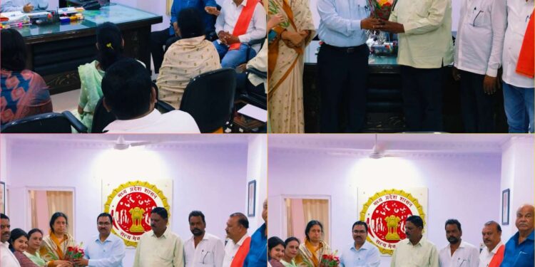 महापौर संगीता सुशील तिवारी ने एमआईसी सदस्यों एवं पार्षदों के साथ संभागायुक्त अनिल सुचारी से मुलाकात