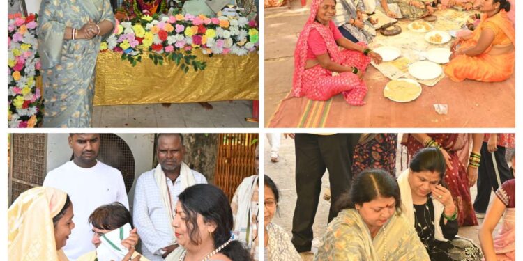 *महापौर श्रीमती सूरी ने काली माता मंदिर में पूजा अर्चन कर लिया माता का आशीर्वाद*  *पार्षदों एवं श्रद्धालुओं के साथ मिलकर किया भंडारे का प्रसाद ग्रहण*