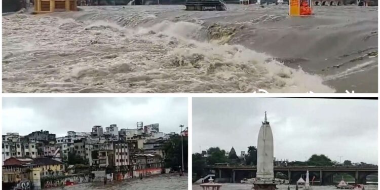 भारी बारिश के कारण गंगापुर बांध से पानी छोड़ा, शहर के कई इलाकों में बाढ़ जैसे हालात