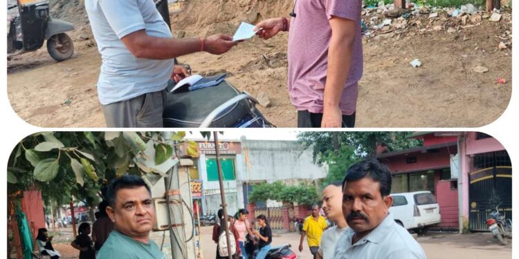 चालानी कार्यवाही करते हुए 1500 रूपये का लगाया गया जुर्माना