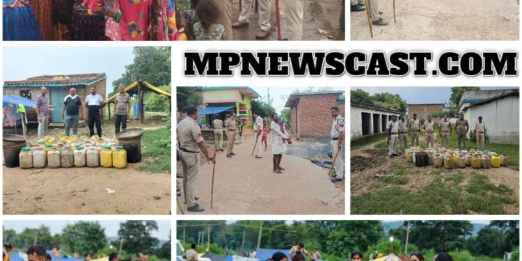 पुलिस की बड़ी संयुक्त कार्यवाही – परधियों के डेरे व संदिग्ध घरों की तलाशी, अवैध लाहन नष्ट*
