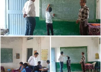 *एडीएम श्री सिंह द्वारा विद्यार्थियो से लिखाकर एवं डीपीसी द्वारा छात्रों से पढ़वाकर परखी गई शैक्षणिक गुणवत्ता*