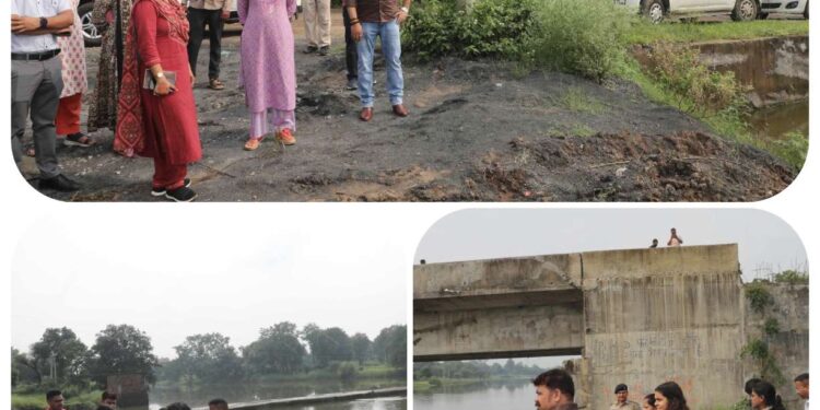 प्रतिमा विसर्जन के लिए स्थल का निरीक्षण