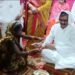*भाजपा कार्यालय पहुँचे सांसद बी. डी. शर्मा बहनो से बंधवाई राखियाँ*