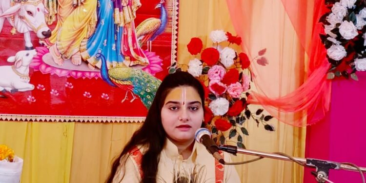 भागवत कथा के तीसरे दिन सती चरित्र रोचक प्रसंग  *भक्ति और श्रद्धा से किया गया कार्य ही फलदायी होता है – किशोरी वैष्णवी गर्ग*