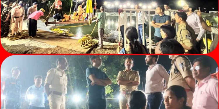 कलेक्टर ने प्रतिमा विसर्जन कुण्ड पहुंचकर लिया व्यवस्थाओं का जायजा
