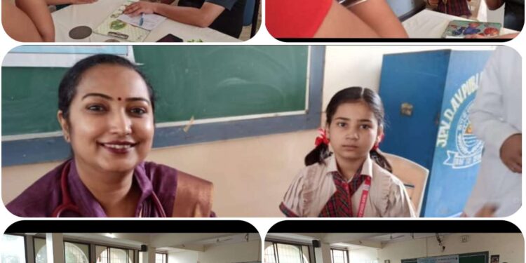 जेपीवी डीएवी विद्यालय में विद्यार्थियों का स्वास्थ्य परीक्षण आयोजित