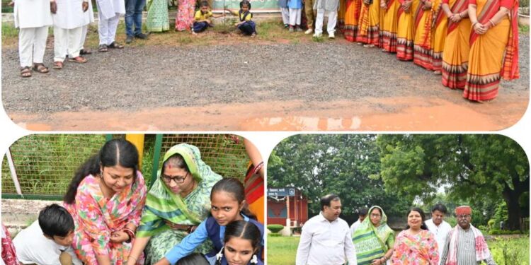 *सरस्वती उच्चतर माध्यमिक विद्यालय नई बस्ती में महापौर ने छात्रों के साथ किया पौधारोपण*  *पौधे हमारे जीवन के लिए अत्यंत आवश्यक : महापौर श्रीमती सूरी*