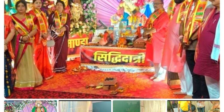 ⚡🌺✨ 55वीं नवदुर्गा प्रतिमा स्थापना का भव्य आयोजन ✨🌺⚡ 🙏 नगर निगम कर्मचारी संघ की परंपरा को आगे बढ़ाते हुए, नवरात्रि पर्व पर साधुराम स्कूल प्रांगण में 55वीं बार मां नवदुर्गा की भव्य प्रतिमा विधि-विधान से स्थापित की गई।