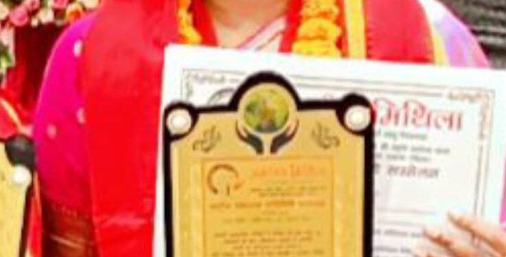 उत्तराखंड में समाजसेवी अधिवक्ता मंजूषा गौतम “राष्ट्र विभूति सम्मान” 2025 से सम्मानित होंगी
