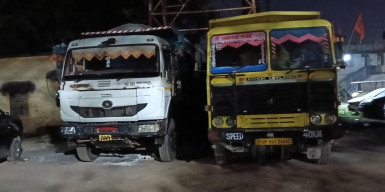 *खनिज विभाग की रात्रिकालीन कार्यवाही में अवैध परिवहन करते दो हाईवा जप्त*