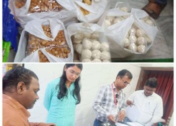 खाद्य पदार्थों में मिलावट रोकने गरूड़ दलों की कार्यवाही जारी रविवार को तीन दुकानों में की गई जांच परीक्षण हेतु लिये गये खाद्य पदार्थों के 11 नमूनें