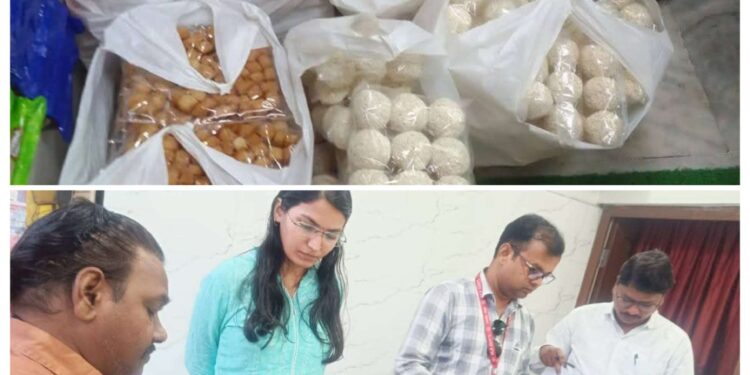 खाद्य पदार्थों में मिलावट रोकने गरूड़ दलों की कार्यवाही जारी रविवार को तीन दुकानों में की गई जांच परीक्षण हेतु लिये गये खाद्य पदार्थों के 11 नमूनें