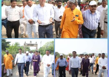 🔳कलेक्टर ने भौगोलिक केन्द्र बिंदु करौंदी का किया निरीक्षण