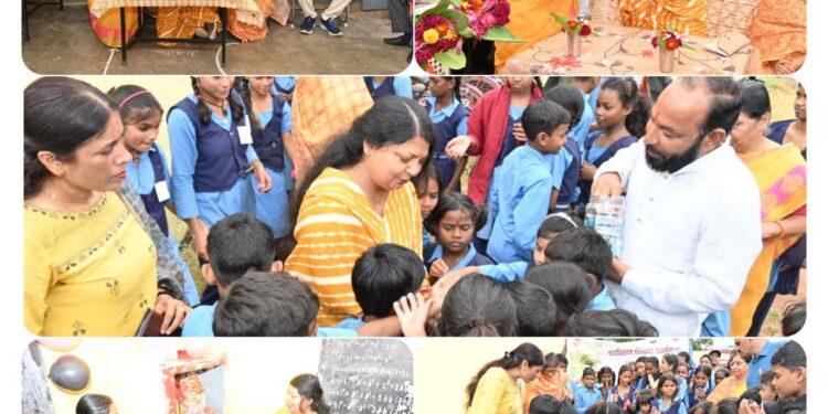 महापौर श्रीमती सूरी ने शासकीय माध्यमिक शाला रॉबर्ट लाइन में आयोजित एफ.एल.एन. मेले का लिया जायजा  शाला स्टाफ के साथ एक पेड़ मां के नाम अभियान के तहत रोपा नीम का पौधा