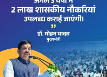 अगले तीन वर्षों में दो लाख शासकीय नौकरियां उपलब्ध कराई जाएंगी: मुख्यमंत्री डॉ. मोहन यादव