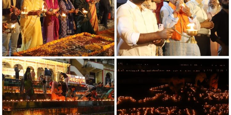 51 हजार दीपमालाओं से आलोकित हुआ मां नर्मदा का तट सेठानी घाट,  चित्रकूट से लेकर अमरकंटक तक 3 लाख 51 हजार 111 दीपों की रोशनी से दीप्तिमान हुई प्रदेश की पावन धरा…..