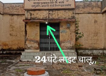 विभाग की लापरवाही उजागर,, बंद पड़े छात्रावास मैं दिन रात जल रही बिजली,,,