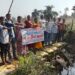 *जल संरक्षण के अंतर्गत ग्राम बम्हनीमाल के समीप जन सहयोग से बनाया गया बोरी बांध*
