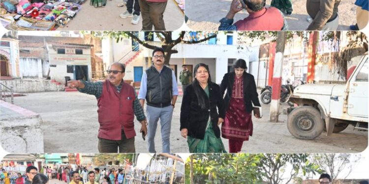 महापौर श्रीमती सूरी ने रंगनाथ मंदिर में आयोजित होने वाली आगामी सप्त दिवसीय भागवत कथा स्थल का किया निरीक्षण