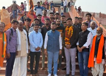 जिला पाल समाज के युवा अध्यक्ष बने राहुल पाल सांसद बंटी साहू ने किया रामेश्वरधाम मैं स्वागत सम्मान*