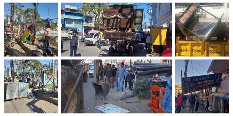 *नगर निगम आयुक्त सी.पी. राय के आदेशानुसार अतिक्रमण हटाने की कार्रवाई*