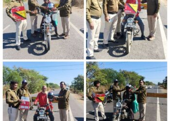 *चालान नहीं, हेलमेट देकर सुरक्षा का संदेश””*