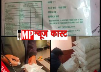 मनोहर चाय आउलेट्स का खाद्य सुरक्षा अधिकारियों ने किया निरीक्षण. निर्माण तिथि अंकित नहीं पाये जाने पर 14 बैग में रखी 340 किलोग्राम चाय जप्त.