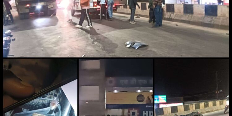 कटनी बरगवां ओवरब्रिज पर भीषण सड़क हादसा, बाइक सवार गंभीर घायल