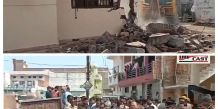 जिला प्रशासन का बुलडोजर एक्शन 🔥 माधवनगर में अवैध पक्का निर्माण ध्वस्त Katni News VIDEO